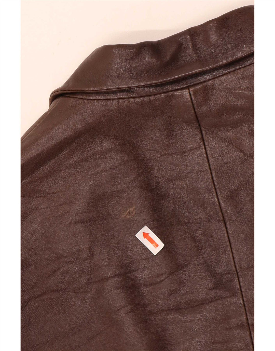 Evolution Womens 3 Button Leather Blazer Jacket IT 48 XL Brown Colourblock