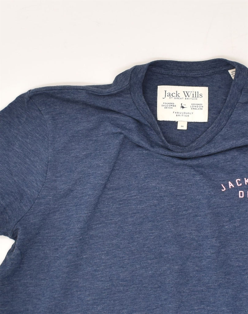 JACK WILLS Mens Graphic T-Shirt Top Medium Navy Blue Cotton | Vintage Jack Wills | Thrift | Second-Hand Jack Wills | Used Clothing | Messina Hembry 