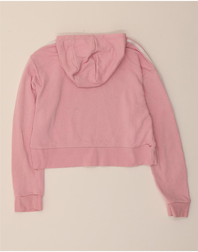 ADIDAS Girls Graphic Hoodie Jumper 13-14 Years Pink Cotton Vintage Adidas and Second-Hand Adidas from Messina Hembry 