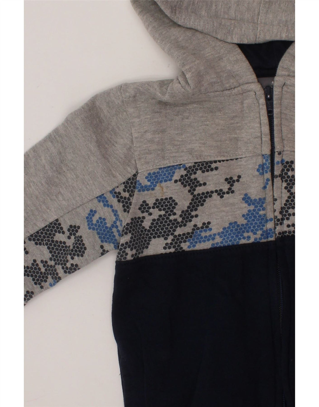 PUMA Boys Zip Hoodie Sweater 4-5 Years Grey Colourblock Cotton Vintage Puma and Second-Hand Puma from Messina Hembry 