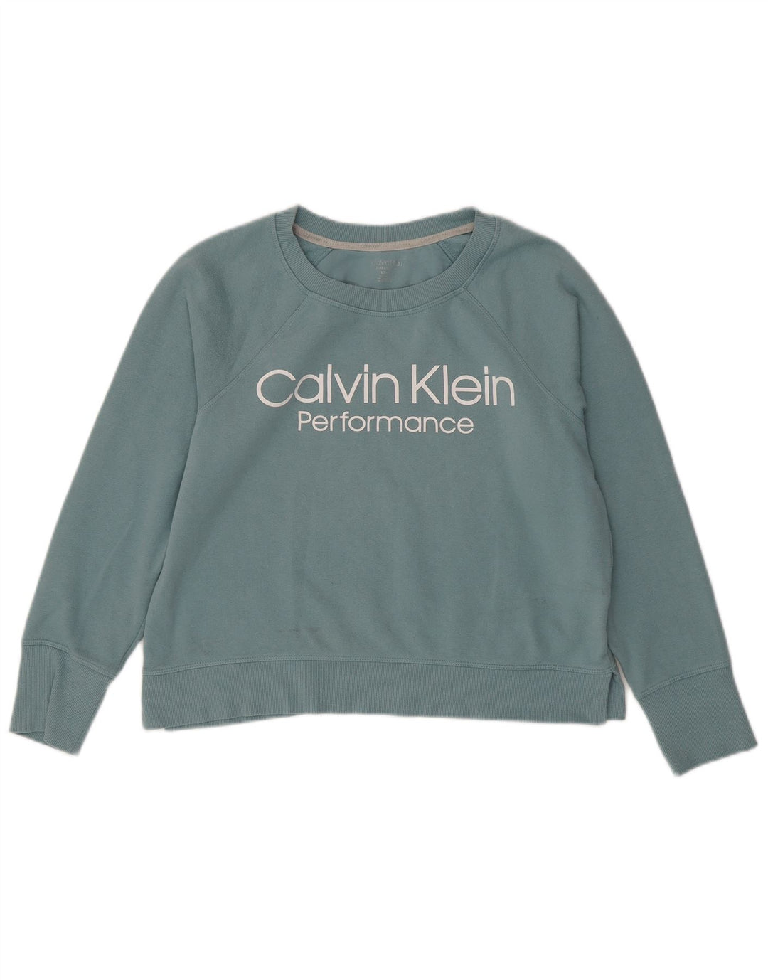 CALVIN KLEIN Womens Oversized Sweatshirt Jumper UK 10 Small Green
