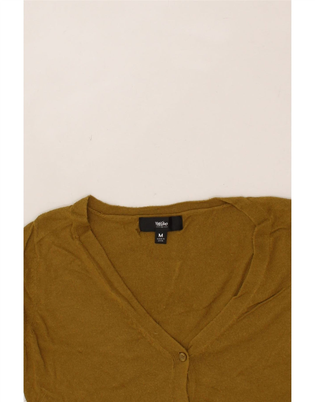 MOSSIMO Womens Cardigan Sweater UK 14 Medium Khaki Nylon Vintage Mossimo and Second-Hand Mossimo from Messina Hembry 