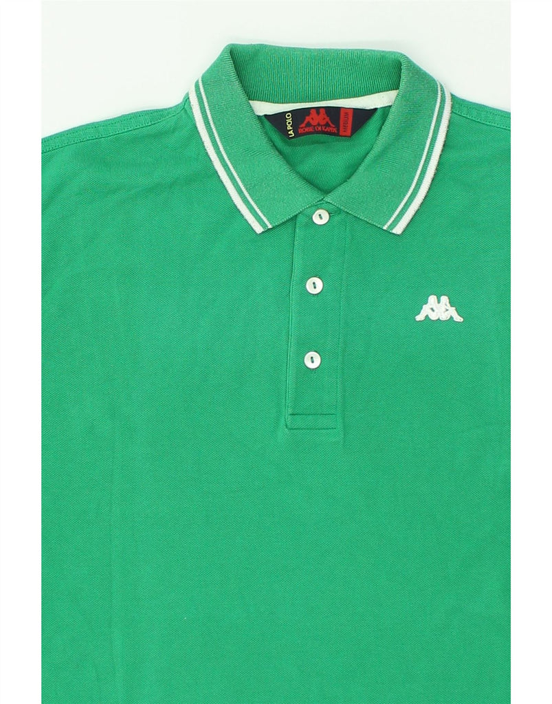 KAPPA Mens Polo Shirt Medium Green Cotton | Vintage Kappa | Thrift | Second-Hand Kappa | Used Clothing | Messina Hembry 