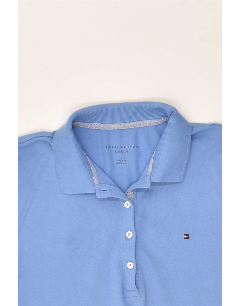 TOMMY HILFIGER Womens Classic Fit Polo Shirt UK 14 Medium Blue Vintage Tommy Hilfiger and Second-Hand Tommy Hilfiger from Messina Hembry 