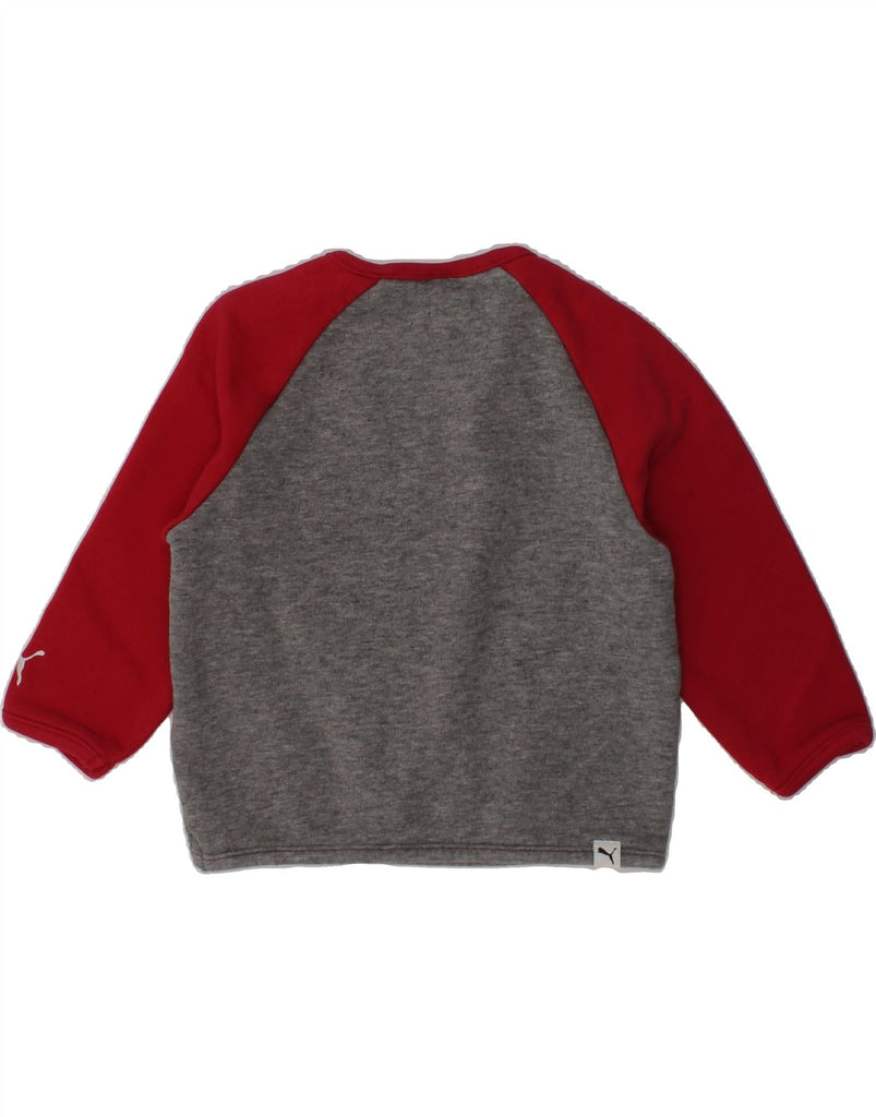 PUMA Baby Girls Graphic Sweatshirt Jumper 9-12 Months Red Colourblock | Vintage Puma | Thrift | Second-Hand Puma | Used Clothing | Messina Hembry 