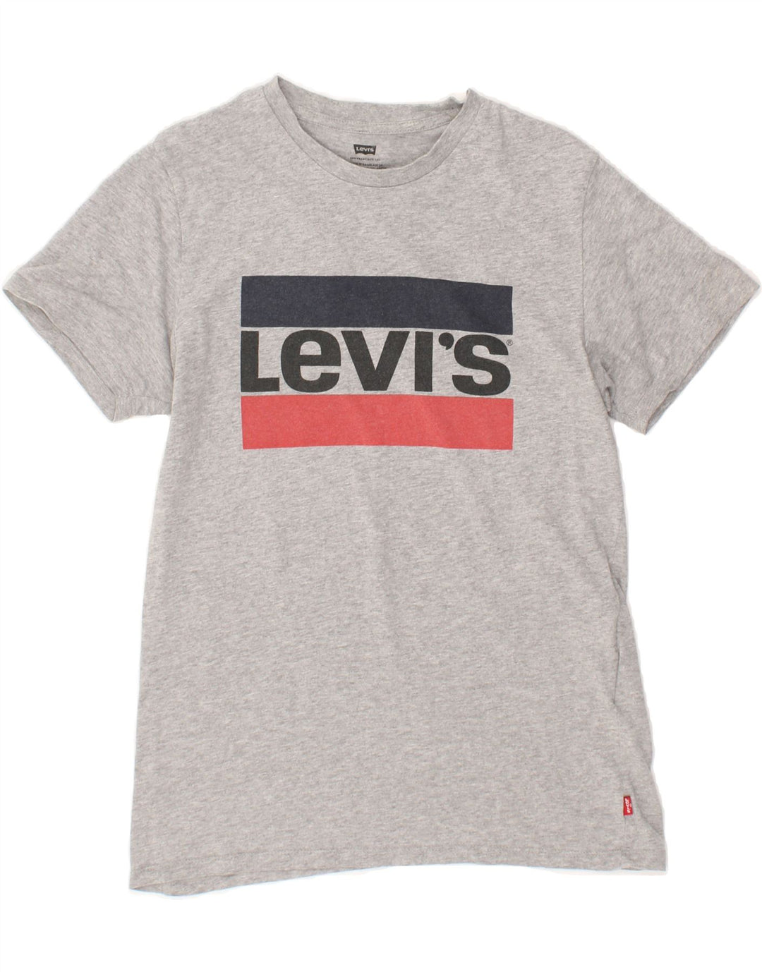 LEVI'S Womens Graphic T-Shirt Top UK 10 Small Grey Cotton Vintage Levi's and Second-Hand Levi's from Messina Hembry 