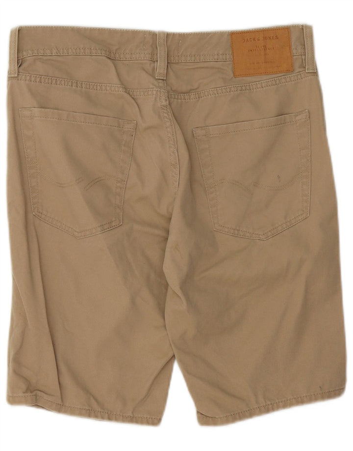Jack & Jones Mens Casual Shorts Small W29 Beige Cotton