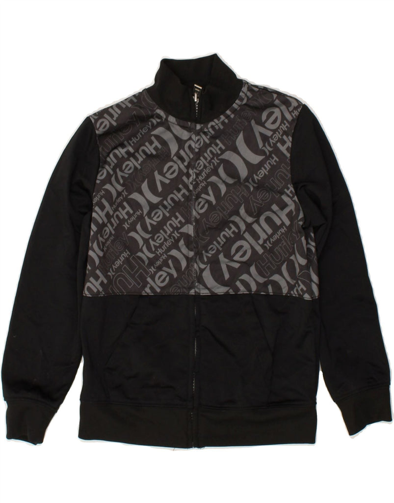 HURLEY Boys Graphic Tracksuit Top Jacket 6-7 Years Black Polyester | Vintage Hurley | Thrift | Second-Hand Hurley | Used Clothing | Messina Hembry 