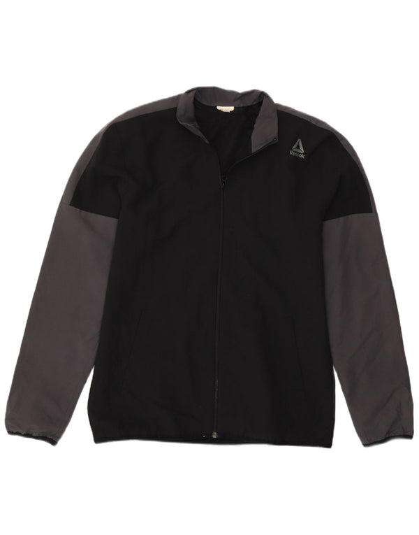 Reebok Mens Tracksuit Top Jacket Small Black Colourblock