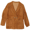 VINTAGE Womens Suede Jacket IT 46 Large Beige Leather