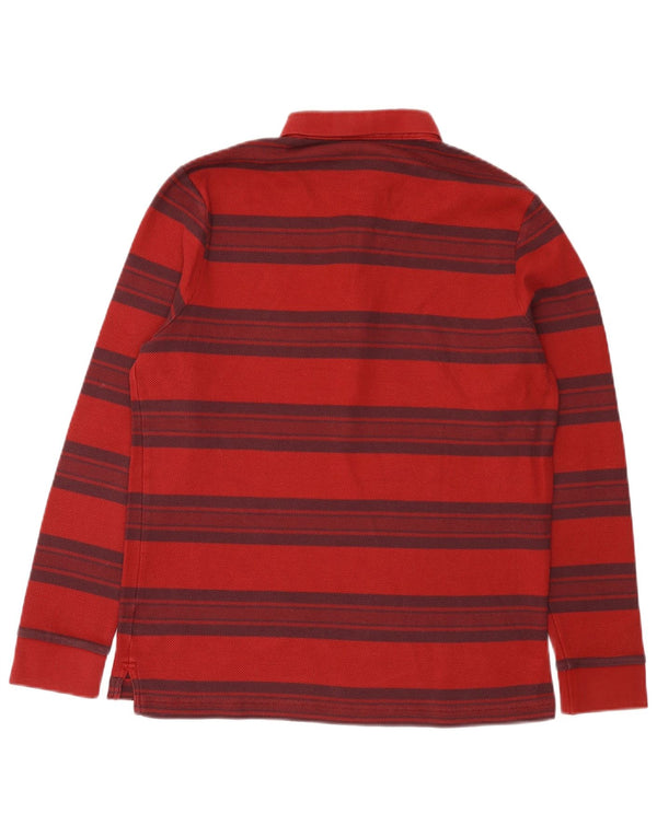 Lacoste Mens Long Sleeve Polo Shirt Size 3 Small Red Striped Cotton