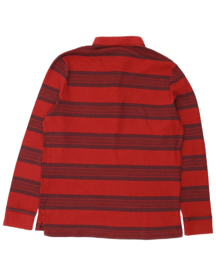 Lacoste Mens Long Sleeve Polo Shirt Size 3 Small Red Striped Cotton