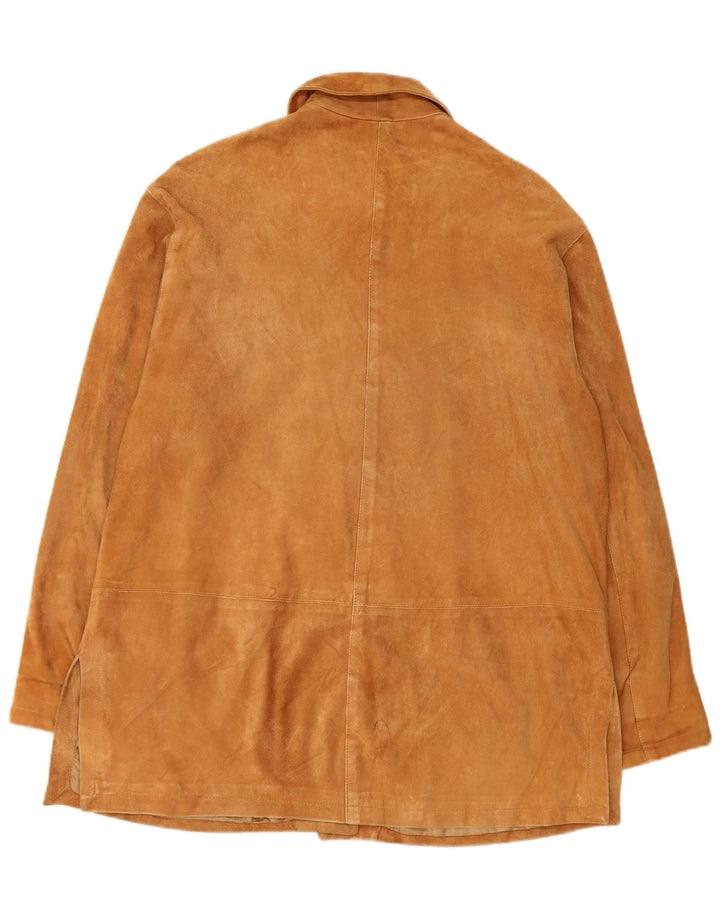 Vintage Womens Suede Jacket IT 46 Large Brown Leather