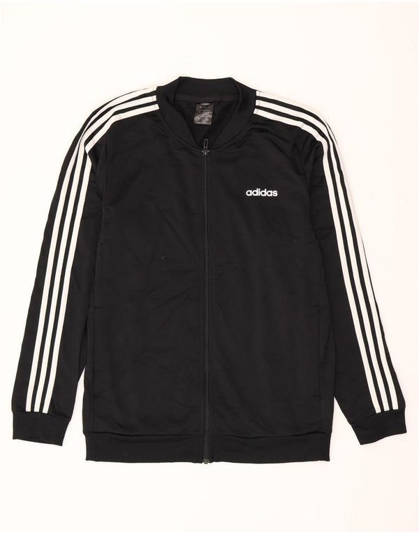 ADIDAS Mens Tracksuit Top Jacket Large Black Polyester