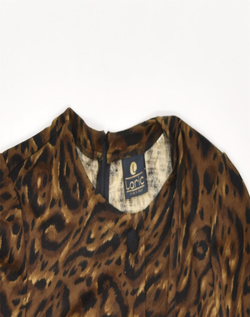 VINTAGE Womens Basic Dress IT 50 XL Brown Animal Print | Vintage | Thrift | Second-Hand | Used Clothing | Messina Hembry 