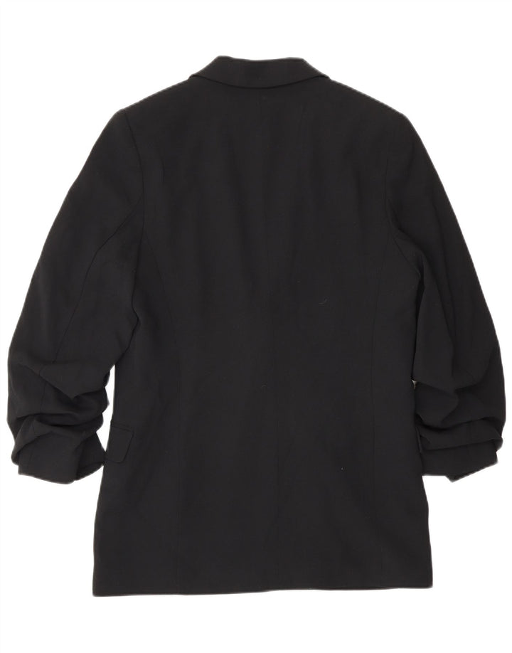 Marks & Spencer Womens 3/4 Sleeve Open Blazer Jacket UK 8 Small Black