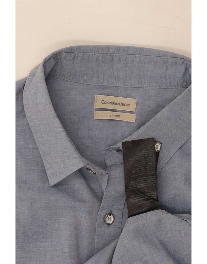 Calvin Klein Jeans Mens Shirt Large Blue Cotton