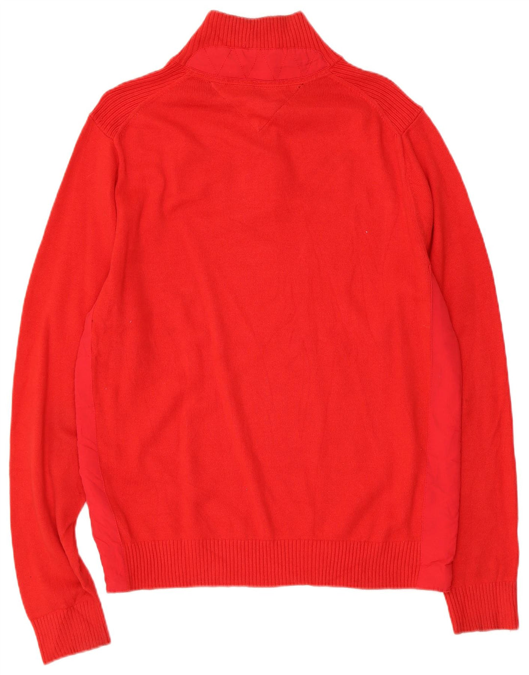 TOMMY HILFIGER Mens Button Neck Jumper Sweater Large Red Cotton