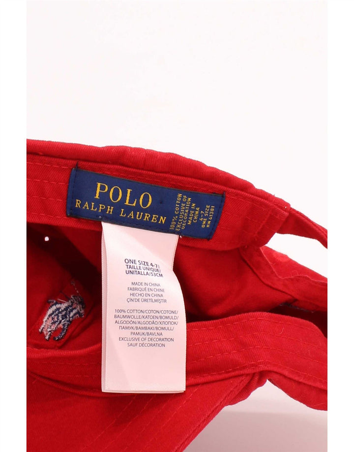 Polo Ralph Lauren Boys Baseball Cap One Size 4-7 Years Red Cotton