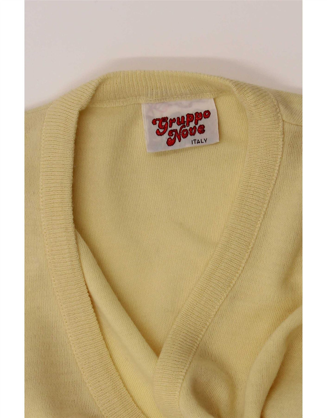 Vintage Mens Vest Tank Top IT 52 Large Yellow