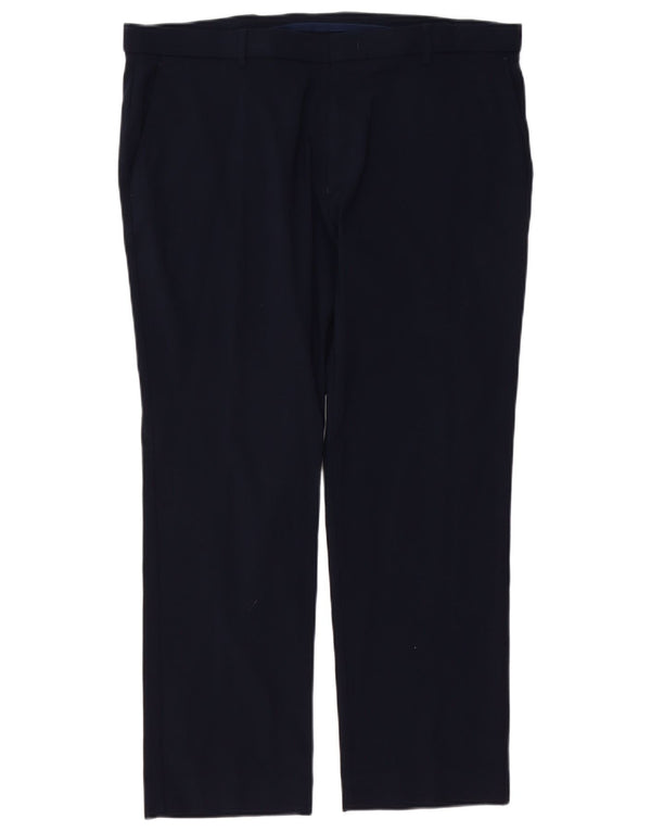 TOMMY HILFIGER Mens Straight Chino Trousers W38 L29 Navy Blue Rayon