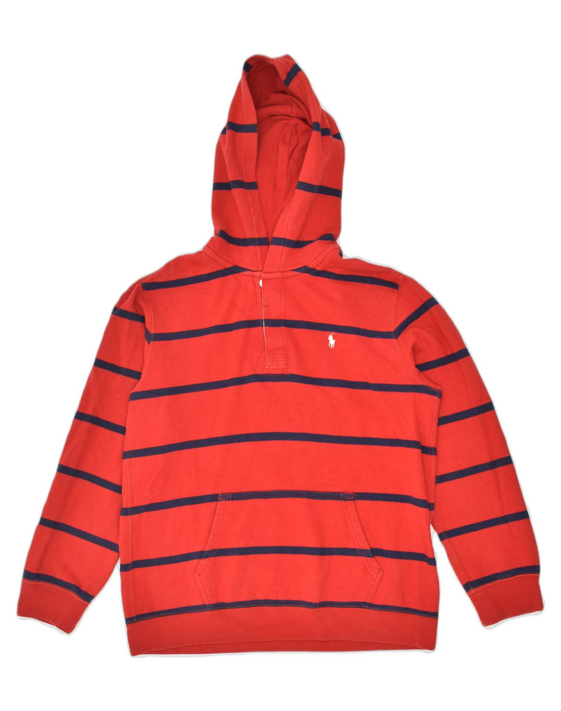 POLO RALPH LAUREN Boys Button Neck Hoodie Jumper 15-16 Years XL Red | Vintage Polo Ralph Lauren | Thrift | Second-Hand Polo Ralph Lauren | Used Clothing | Messina Hembry 