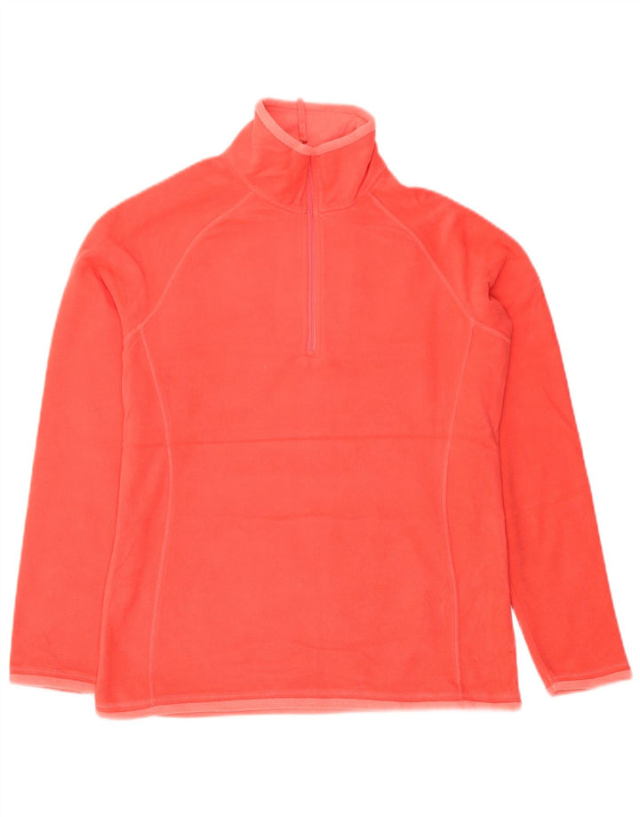Mountain Warehouse Womens Zip Neck Fleece Jumper UK 12 Medium Orange