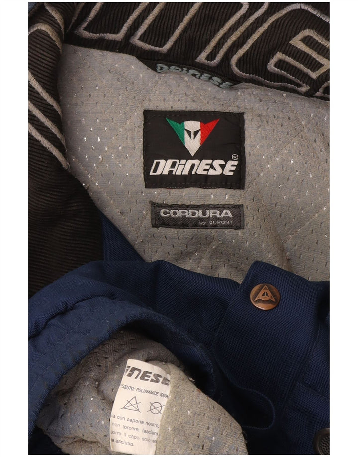 Dainese Mens Graphic Racer Jacket Size 54 Large Navy Blue Colourblock