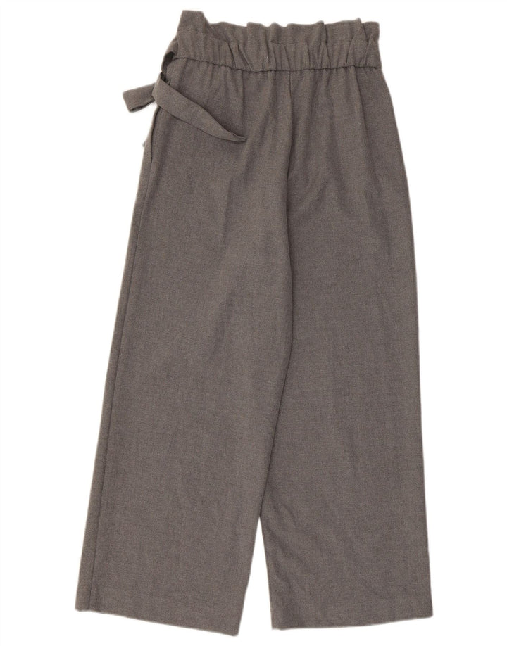 Zara Womens Cropped Trousers Small W26 L24 Grey Polyester