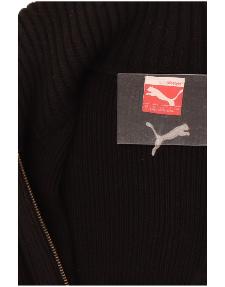 Puma Mens Cardigan Sweater Large Black