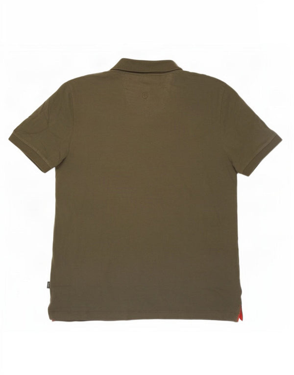 Fat Face Mens Polo Shirt XL Khaki Striped Cotton
