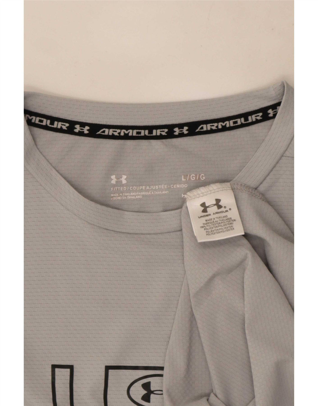 Under Armour Mens Graphic T-Shirt Top Large Grey Polyester