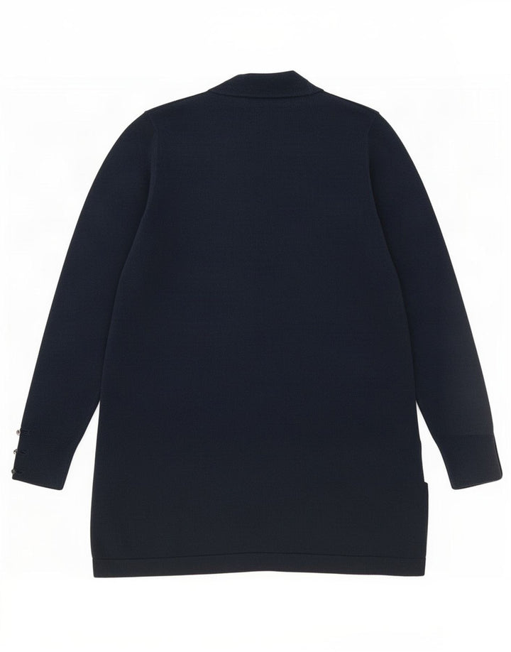 Marks & Spencer Womens Longline Open Cardigan Sweater UK 16 Large Navy Blue