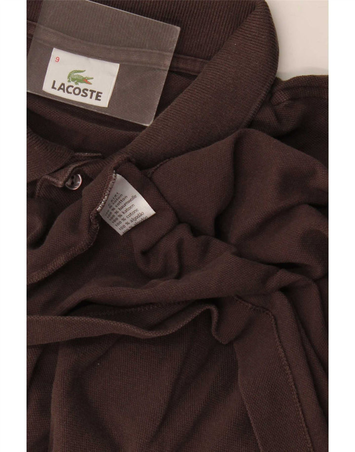 Lacoste Mens Polo Shirt Size 9 4XL Brown Cotton