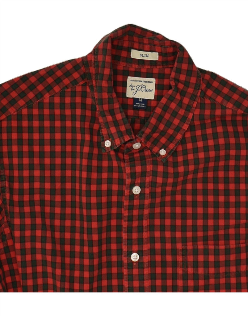 J. CREW Mens Slim Shirt Medium Red Gingham Cotton | Vintage J. Crew | Thrift | Second-Hand J. Crew | Used Clothing | Messina Hembry 