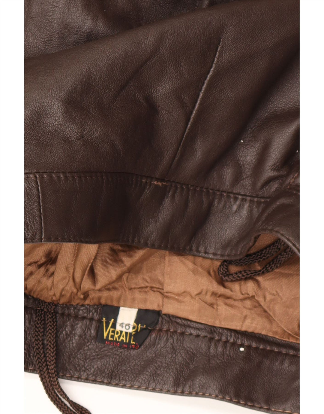 Vintage Womens Mini Leather Skirt IT 46 Large W28 Brown Leather