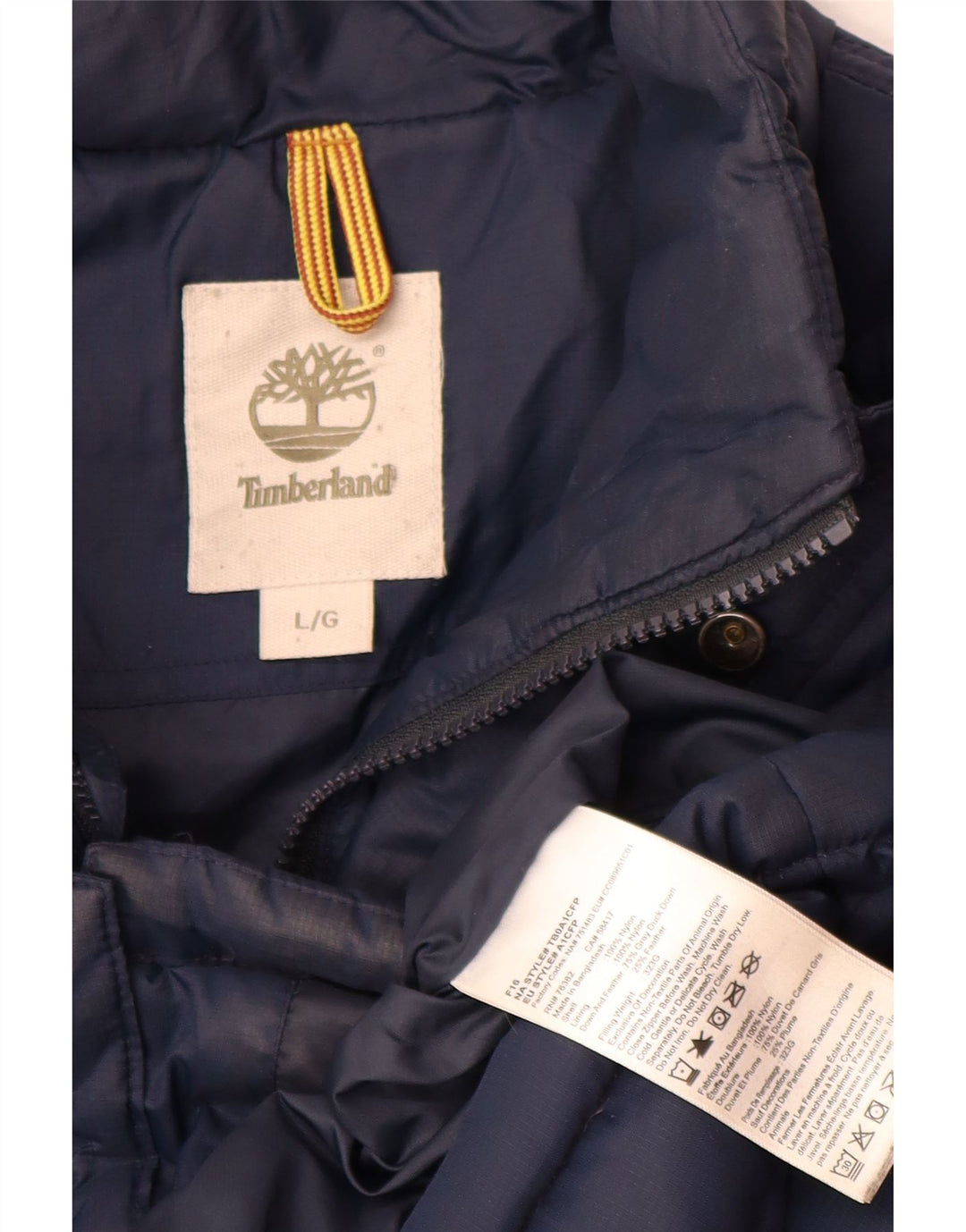 Timberland Mens Padded Jacket UK 40 Large Navy Blue Nylon
