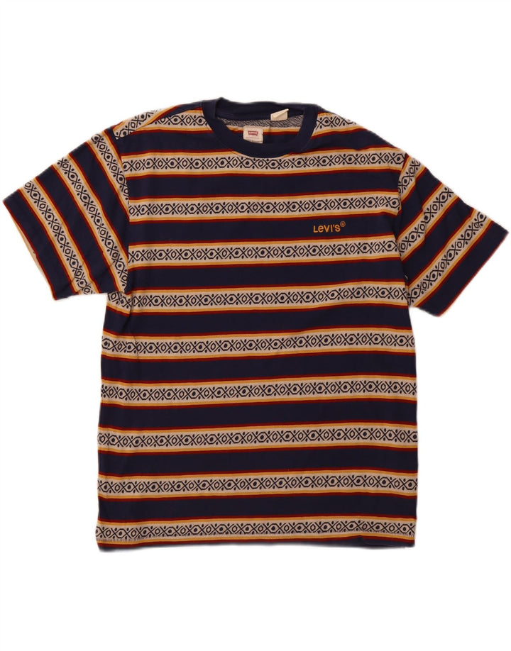 LEVI'S Mens T-Shirt Top Small Multicoloured Striped Cotton