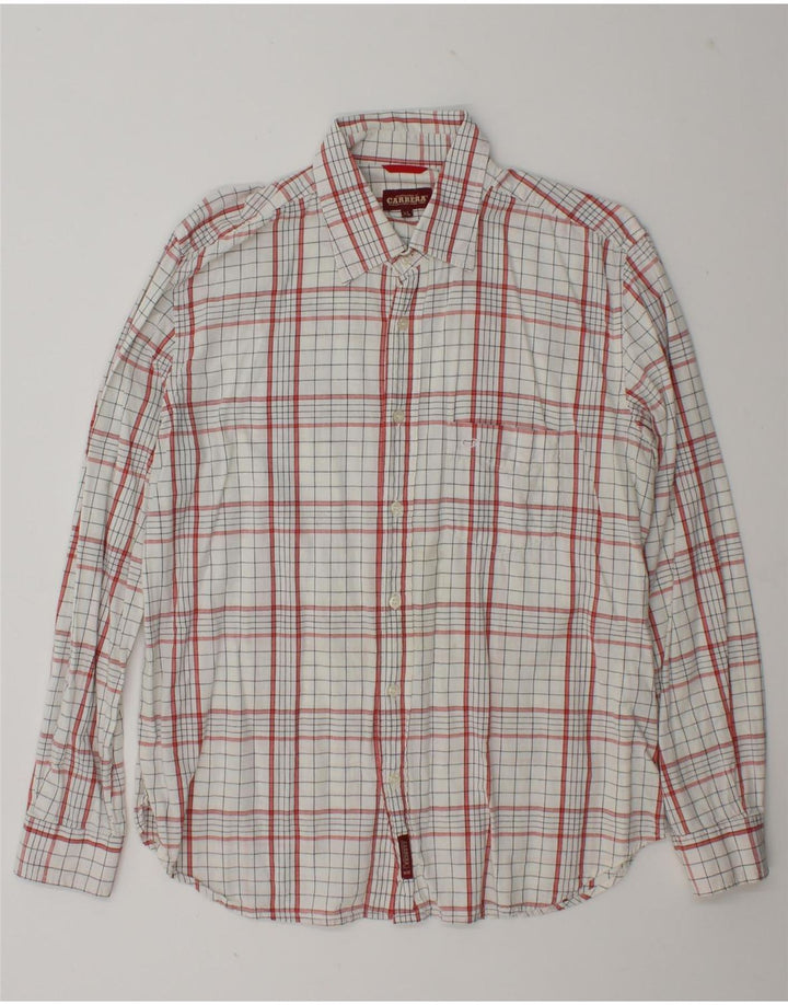 Carrera Mens Shirt XL White Check Cotton