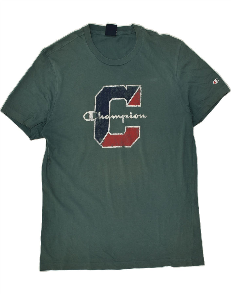 CHAMPION Mens Graphic T-Shirt Top Large Green Cotton Vintage Champion and Second-Hand Champion from Messina Hembry 