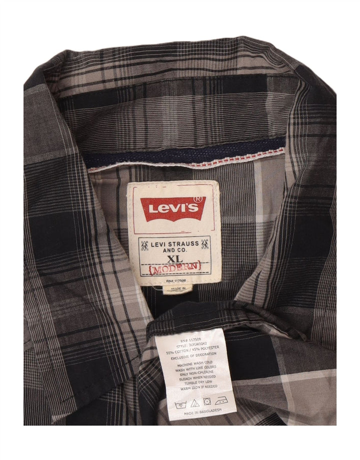 Levi's Mens Shirt XL Grey Check Cotton