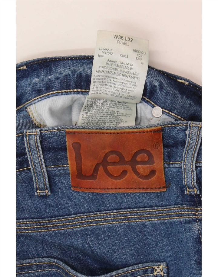 Lee Mens Powell Slim Jeans W36 L32 Blue Cotton