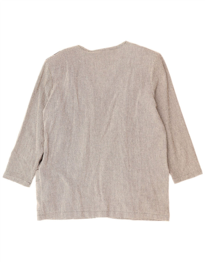 Vintage Womens Oversized Blazer Jacket UK 16 Large Grey Colourblock