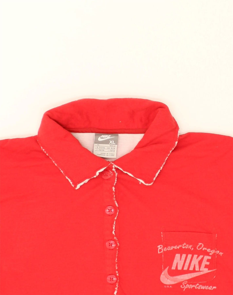 NIKE Girls Polo Shirt 15-16 Years XL Red Cotton | Vintage Nike | Thrift | Second-Hand Nike | Used Clothing | Messina Hembry 