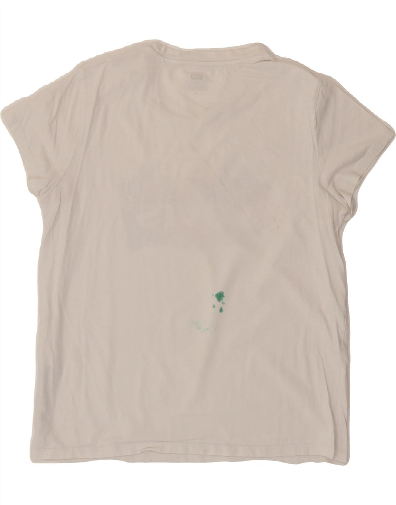 LEVI'S Womens Graphic T-Shirt Top UK 16 Large White Cotton Vintage Levi's and Second-Hand Levi's from Messina Hembry 
