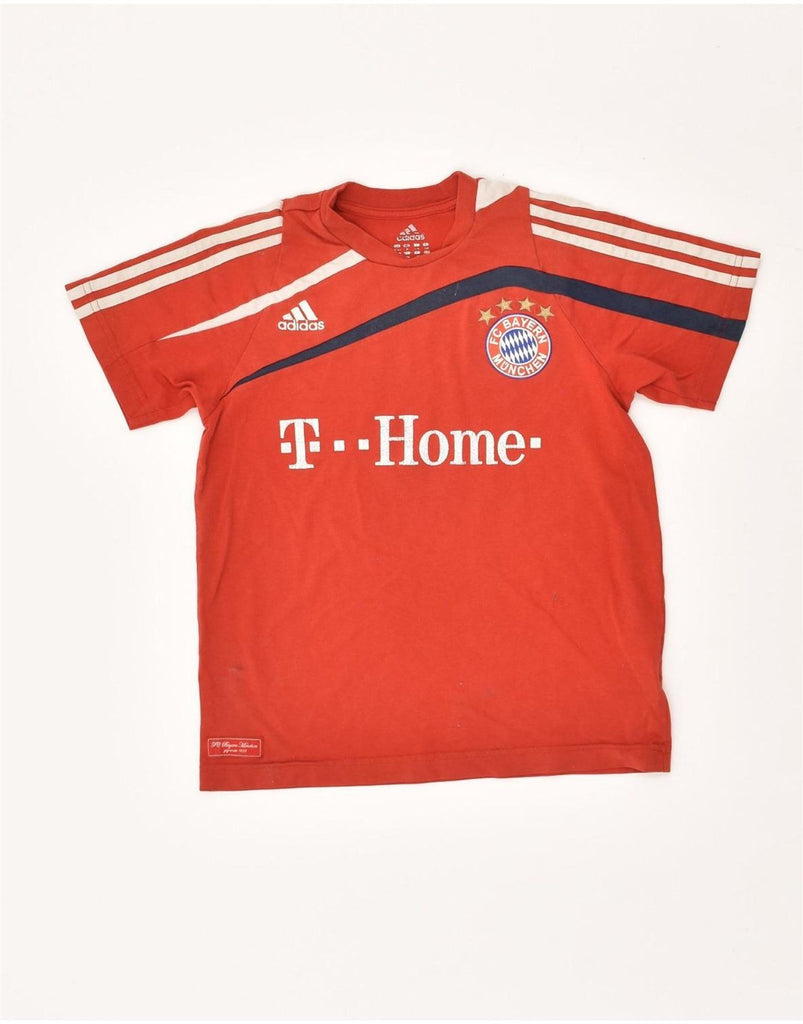 ADIDAS Boys FC Bayern Munchen Graphic T-Shirt Top 9-10 Years Red Cotton | Vintage Adidas | Thrift | Second-Hand Adidas | Used Clothing | Messina Hembry 