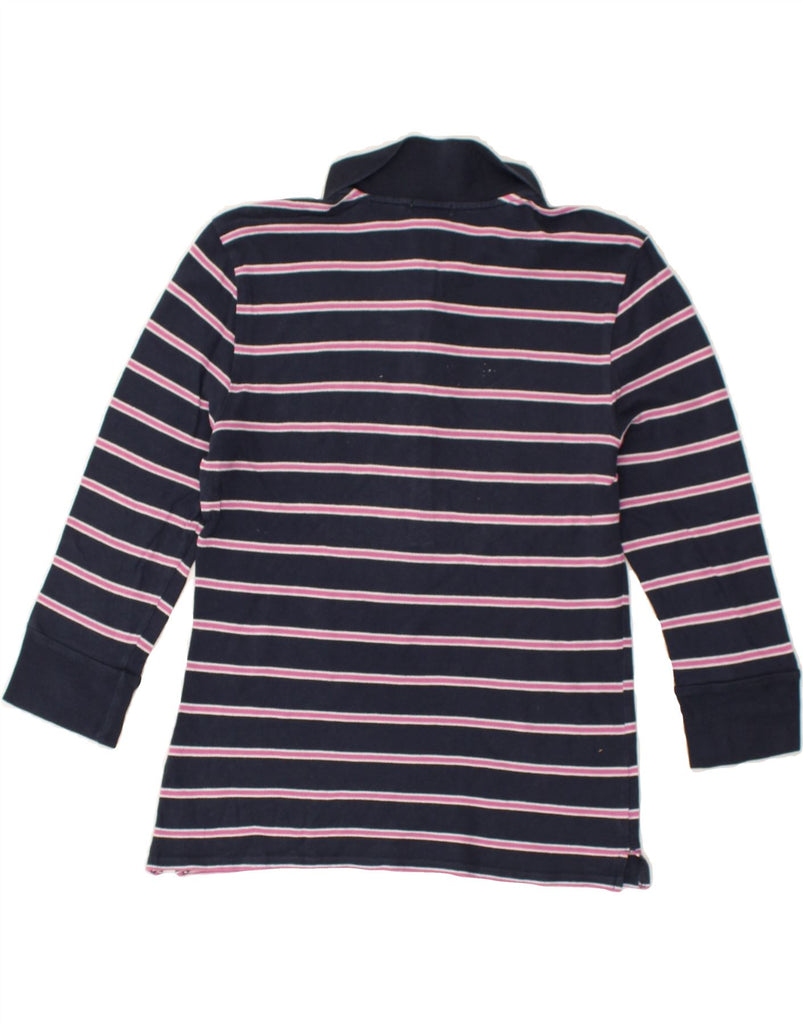 OLD NAVY Girls Long Sleeve Polo Shirt 9-10 Years Medium Navy Blue Striped | Vintage Old Navy | Thrift | Second-Hand Old Navy | Used Clothing | Messina Hembry 
