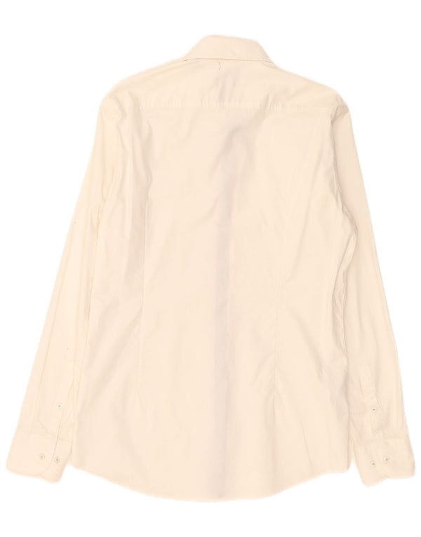 Hugo Boss Mens Slim Fit Shirt Size 40 15 3/4 Medium White Cotton