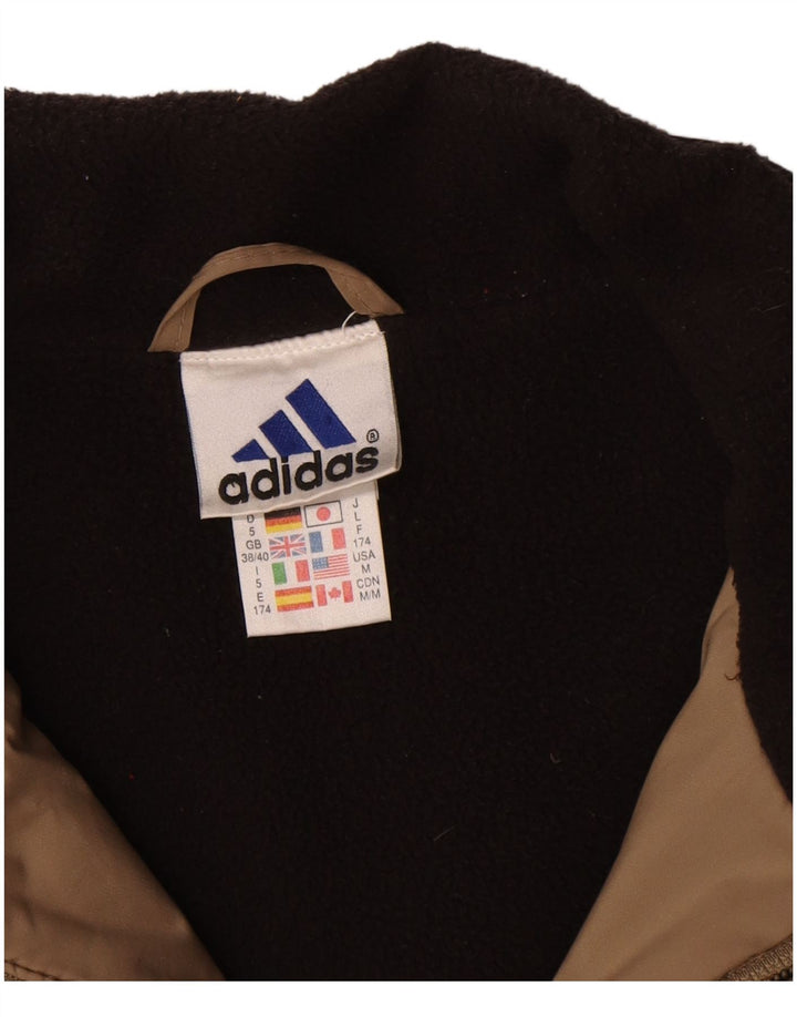 Adidas Mens Loose Fit Windbreaker Jacket UK 38/40 Medium Beige Polyester