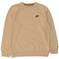 Nike Womens Sweatshirt Jumper UK 20 2XL Beige Cotton